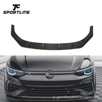 Volkswagen VW Golf 8 MK8 R 2021 2022 Carbon Fiber Front Bumper Lip Spoiler